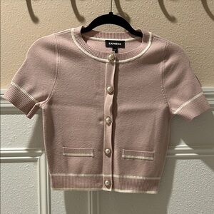 Express Blush Short Sleeve Cardigan